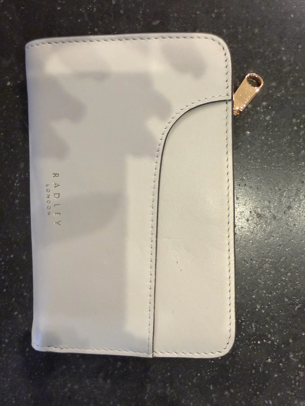 RADLEY LONDON Light Gray Leather Wallet with Gold Hardware